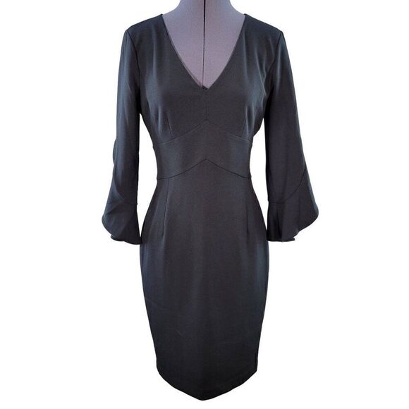 DKNY Bell Sleeve Little Black Dress Sz 2 - Picture 1 of 14